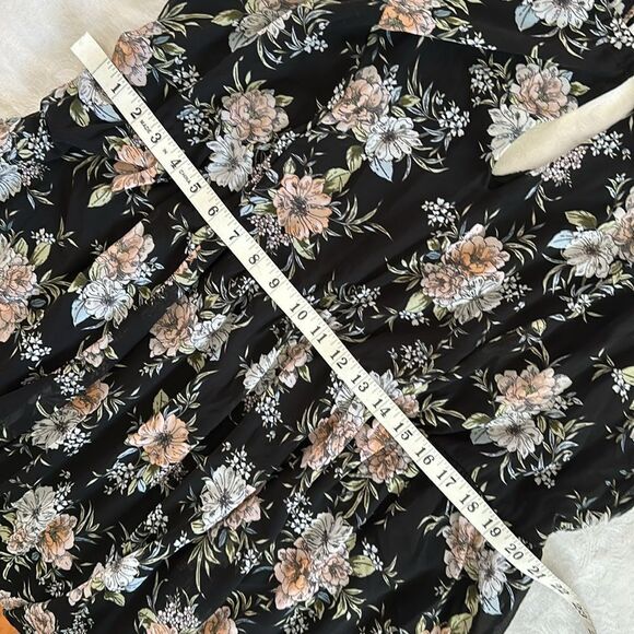 Torrid Floral Black Dress Sheer with Lining Plus Size 3 Keyhole Front and Back - Picture 5 of 11